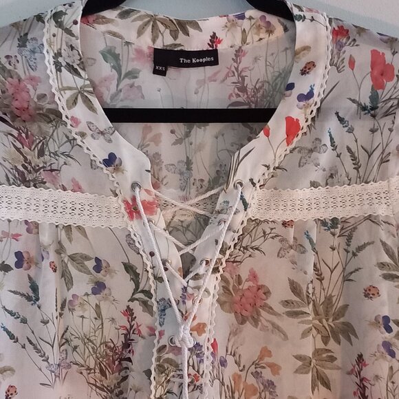 THE KOOPLES garden floral blouse with laces and lace - Picture 4 of 15